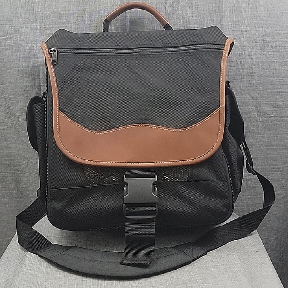LL Bean Bob Krist VTG Large Padded Camera Bag Backpack Shoulder Canvas Leather